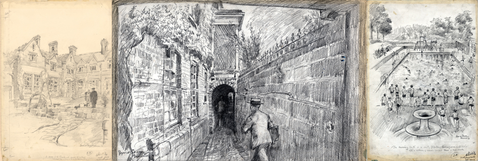 A Corner of the Quad: The Tunnel between the School House: The Swimming Baths
by Bryan de Grineau